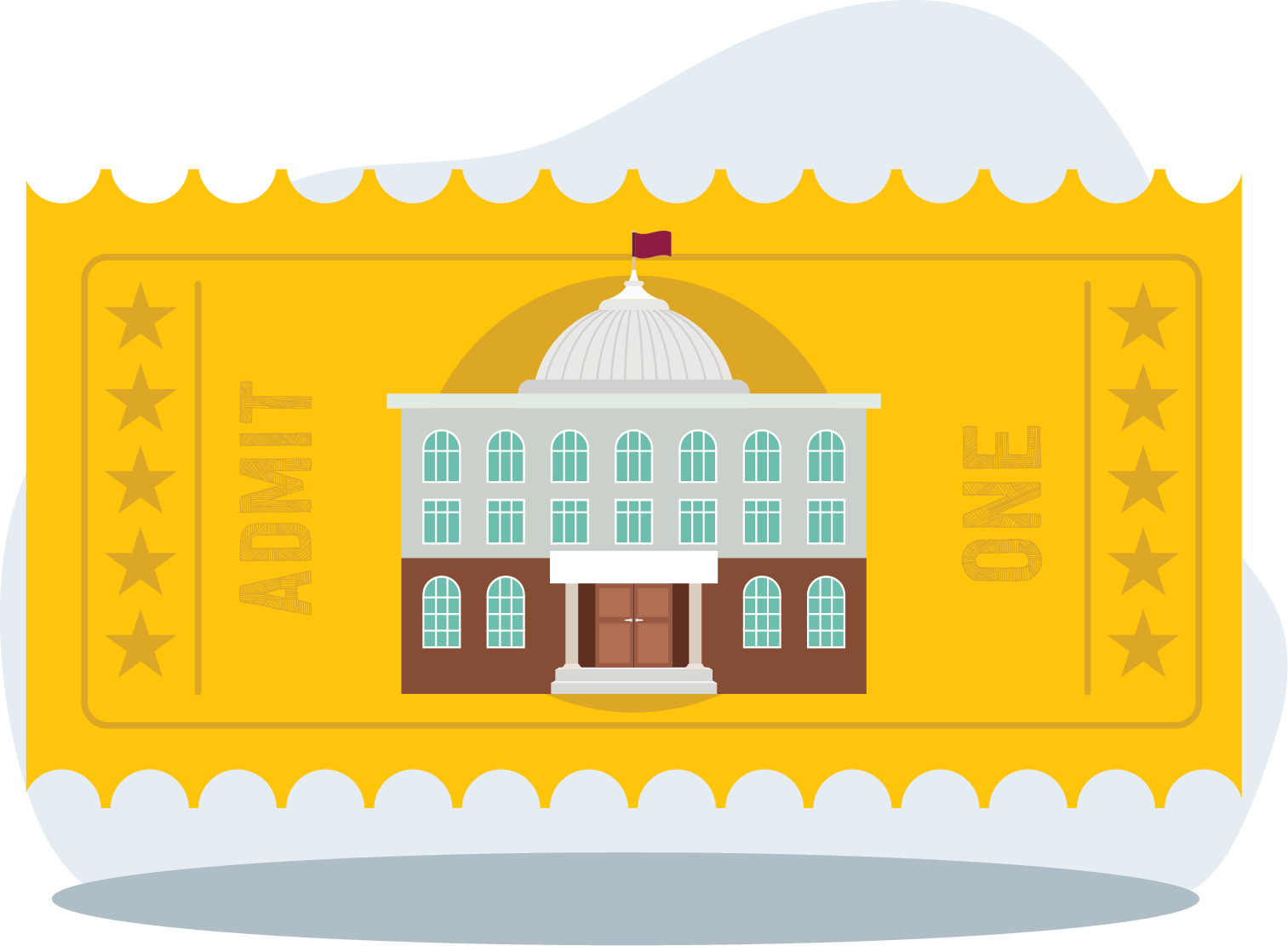 EarnedIncome Illustration of people visiting a museum